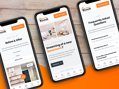 Knaub Home Solutions Mobile Showcase design interface marketing mobile mobile app mobile design mobile friendly mobile ui mobile website design navigation responsive responsive design ux website
