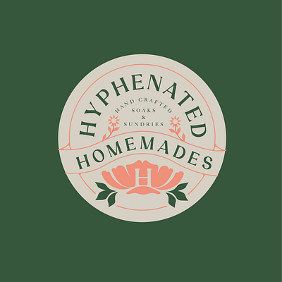 Hyphen Homemades Badge Layout badge brand design brand identity branding identity illustration type typography vintagedesign