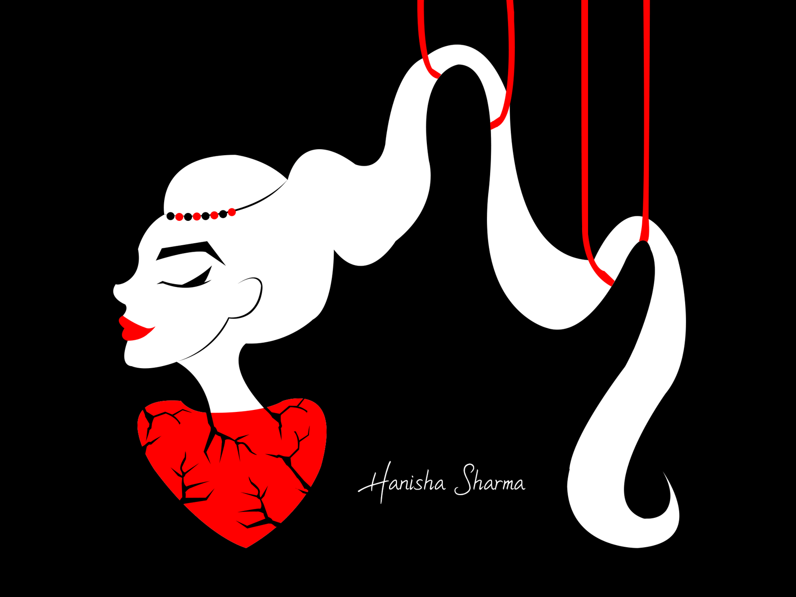 Broken heart adobe illustrator beautifulgirl brokenheart dribbble follow freelancer gif animation girl girl character graphic design illustration like longhair rapunzel woman illustration