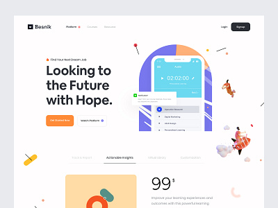 e-Learning Header UI app design besnik e learning elearning header header design header ui landing page product design ui design uiux design uiux design agency web design web ui website design
