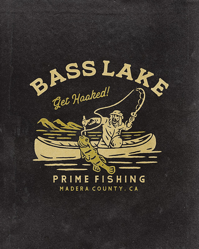 Bass Lake angonmangsa badges bass branding design fisherman fishing fishing rod fishing t shirt graphicdesign hand drawn hobbies hooked illustration lake lakes tshirtdesign tshirts vintage vintage badge