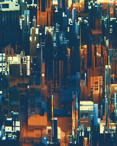 Cityscape 3d blender buildings city cycles illustration krita