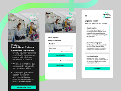 imaginPlanet Challenge app home inspiration inspo landing landing page landingpage login planet ui ux