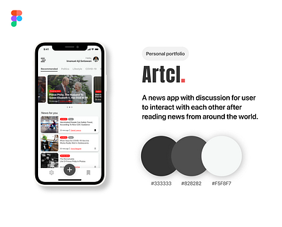 Artcl News Mobile App app design figma ios ios app mobile mobile app mobile app design news news app ui ux