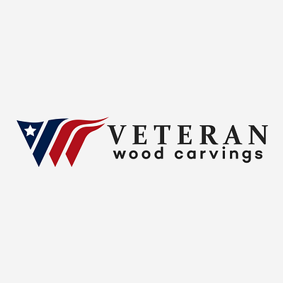 Veteran Wood Carving logo design usa flag vector veteran wood carving