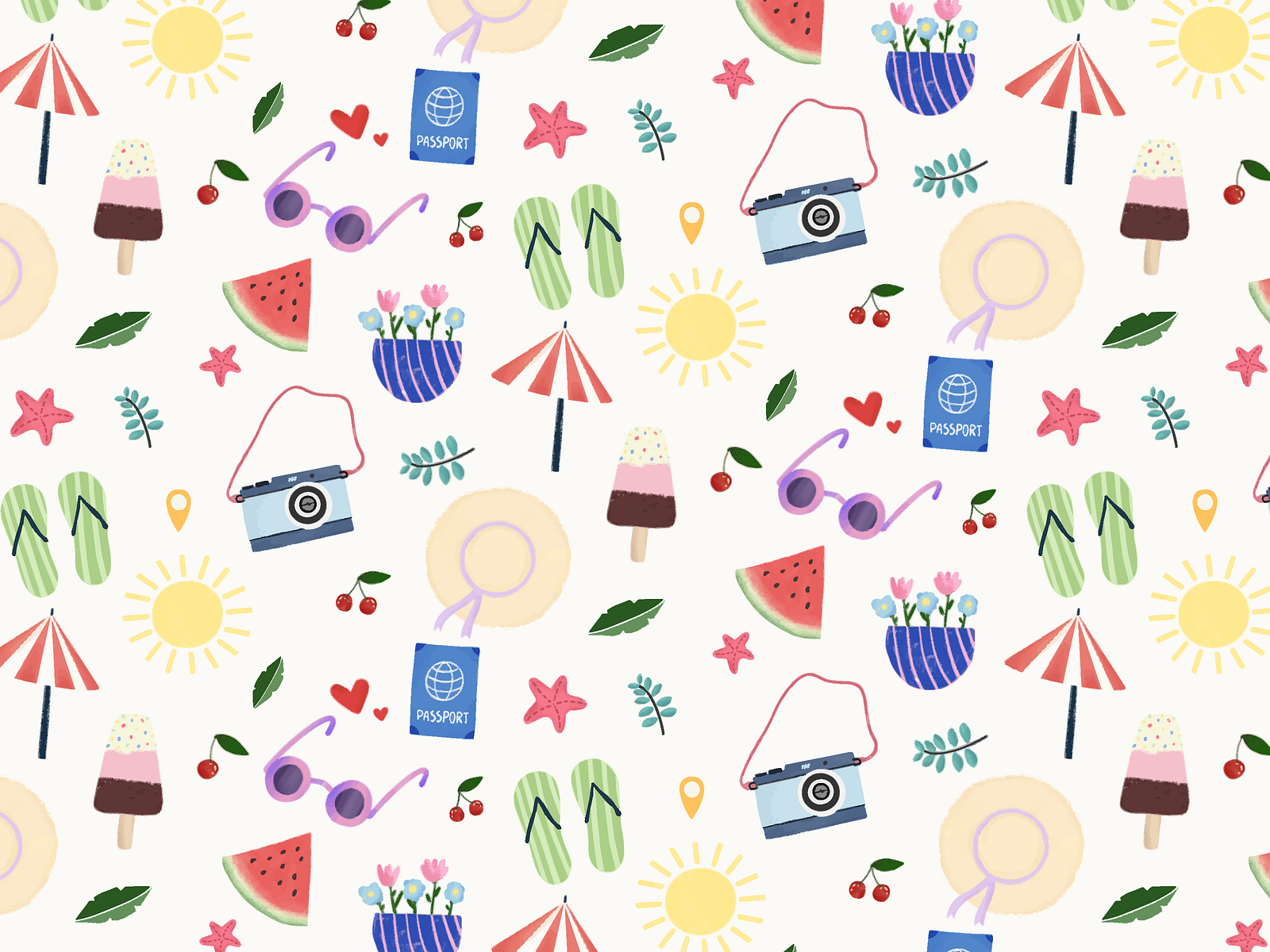 Summer Pattern by Polina Leonova on Dribbble