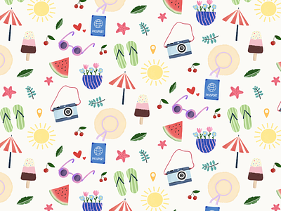 Summer Pattern bright colourful graphic design illustration packaging pattern pattern design patterns repeating summer summer vibes surfacepattern texture vector vibes