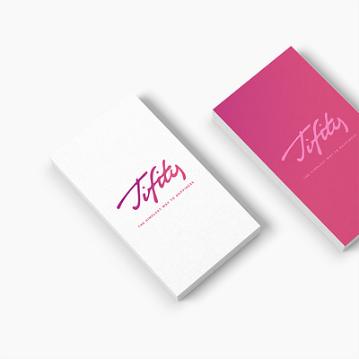 Tifity logo and business card colorful handwritten lettering logo