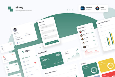 Bilpay - Invoicing Admin Dashboard Template 3d 3d illustration app bar bill blur card chart clean dashboard illustration invoice invoicing minimal mobile progress simple ui design ux ux design