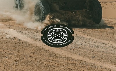 Max Overland - Logo Design I. art direction branding design emblem emblem design graphic design hand drawn logo logo design max michigan mountains nature off road off roading outdoors overland patch terrain trucks