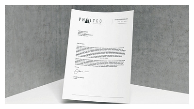 Phaltco - Letterhead brand identity branding corporate identity letterhead logo logodesign logotype minimal typogaphy