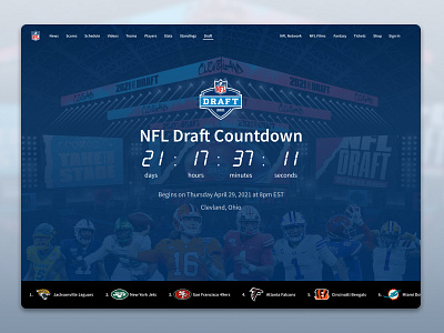 Daily UI #014 | Countdown Timer countdowntimer dailyui nfl nfldraft uidailychallenge uidailychallenge014