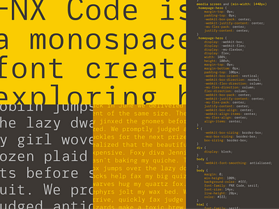 FNX Code - Draft Specimen code font font design glyphs monospace type type design