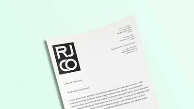 RJCO - Letterhead affinitydesigner brand identity branding corporate identity graphicdesign letterhead logo logodesign logotype minimal typogaphy