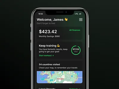 Multifunctional mobile app app finance fitenss forums incognito mode ios ios native iphone mobile app mobile app design mobile apps mobile design mobile ui multifunction navigation training travel ui uiux ux