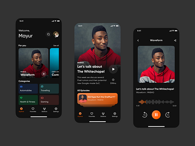 Podcast App Design adobe illustrator adobe photoshop adobe xd app design figma product design ui ui design user experience ux