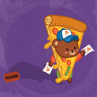 Pizza Bear art project beats design hiphop illustration lofi music artwork vector vinyl record
