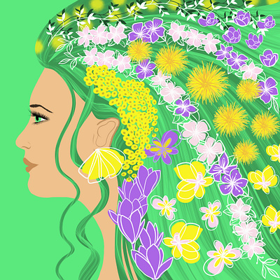 Spring flat illustration illustration procreate art