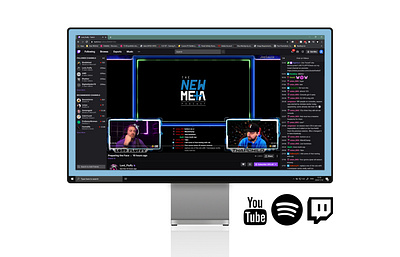 The New Meta - Mock up affinitydesigner branding logo logodesign logotype podcast podcast logo spotify twitch twitch logo youtube