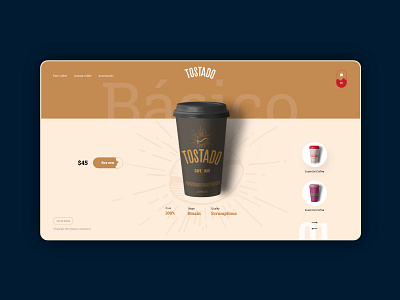 Tostado Concept Brand Art branding brown coffee coffee bean coffeeshop design hero hero section minimal popular shop trend trendy ui vector web webdesign