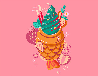 Taiyaki_2 design illustration vector