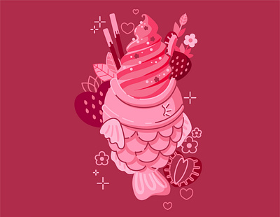 Taiyaki_1 design illustration vector