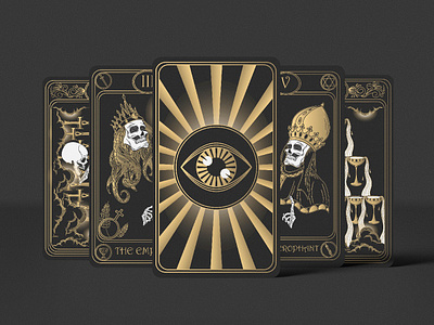Black & Gold Tarot deck art black collection concept design esoteric gold illustration occultism skulls spirituality tarot tarot cards tarot deck vector witchcraft