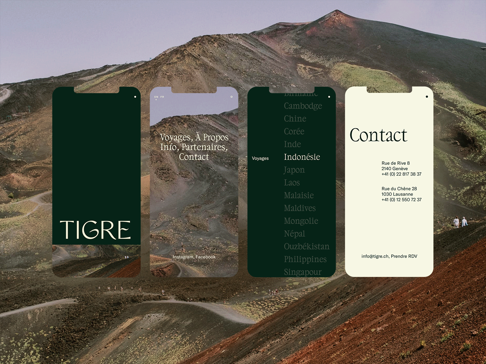 TIGRE branding logo minimal travel typographic