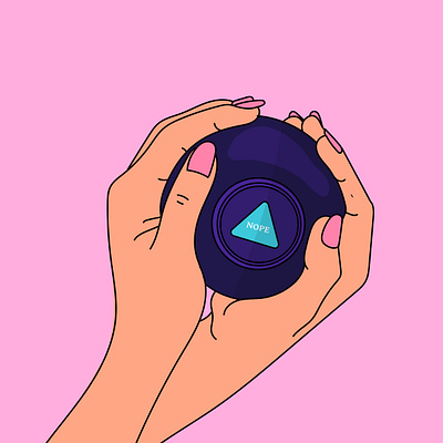 Magic 8 Ball colorful design flat hands illustration illustrator minimal popart ui vector