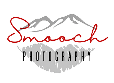 Smooch Photography Logo adobe branding design gray illustration kiss logo logo design logodesign logotype photography logo red