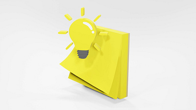 3D Sticky Note Idea Design 3d 3d illustration blender corporate illustration