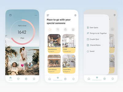 App for Couple app couple date design figma figmadesign glass effect glassmorphism gradient gradient design idea trendy ui ui design uidesign ux uxui