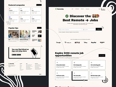 Remotely Website design icon inspiration job landing page minimal remote ui ui design visual design web web design website