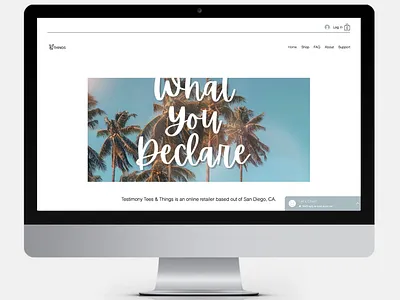 Testimony Tees & Things - Website Homepage brand design branding branding agency branding design graphic design graphic tees high resolution luxury brand minimalism responsive website small business uxdesign website banner website design