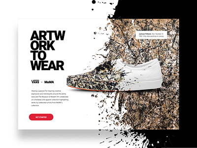 Vans x MoMA collection - Landing page redesign art landingpage moma paint pollock sneaker ui uidesign vans