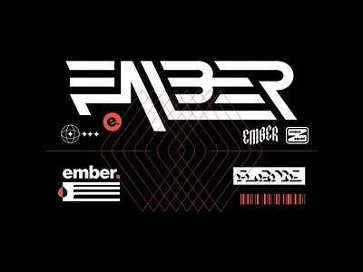 EMBER Wordmark + Extras apparel bold brand brand identity branding identity logo logo design logos logotype merch metal punk rock skate type typography vanguard wordmark