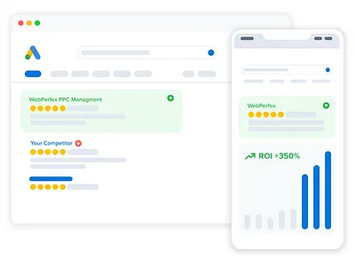 Pay Per Click Marketing - Vector Illustration design google ads marketing marketing agency mobile modern ppc responsive ui ux