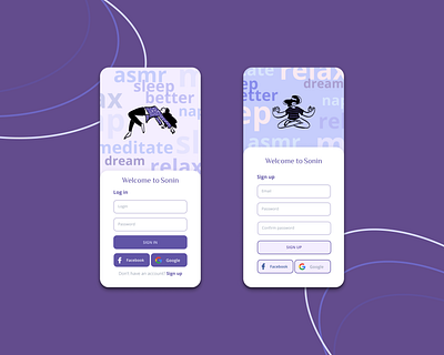 Sonin - Meditation and Sleep App - Daily UI 001 app dailyui design figma meditation sleep ui uidesign ux uxdesign