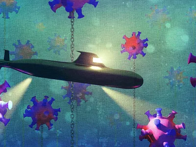 COVID Minefield 3d b3d blender blender3d covid covid19 render submarine virus