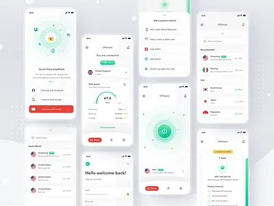VPN Mobile App app card clean design illustration internet ios mobile profile security shield subscribe ui vpn