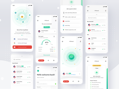 VPN Mobile App app card clean design illustration internet ios mobile profile security shield subscribe ui vpn