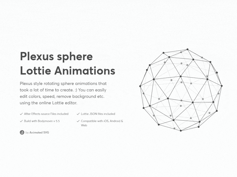 Plexus sphere Lottie animation animated animation background geometric globe hexagon lottie lottiefiles plexus sphere triangle