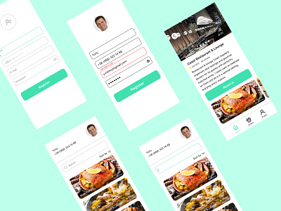 Restaurant booking app app branding design shop typography ui ux web