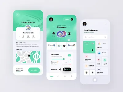Overall Betting App 🤑 app app ui application bet betting card clean football live map minimal mobile app mobile ui mobile ux soccer sports ui ux