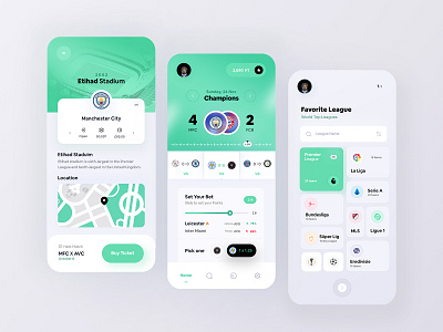 Overall Betting App 🤑 app app ui application bet betting card clean football live map minimal mobile app mobile ui mobile ux soccer sports ui ux