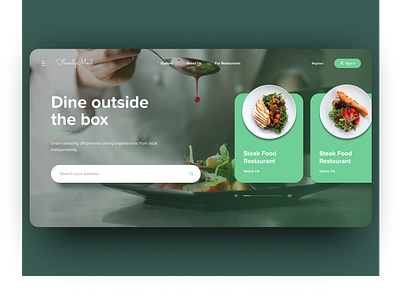 Design concept for food delivery and restaurant agregator compan bar concept delivery design desktop app food green interaction interface light meal meal plan menu modern restaurant restaurant app ui user experience user interface design ux