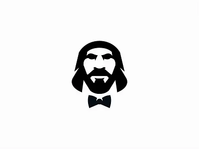 Neanderthal Gentleman bowtie branding design face gentleman graphic identity illustration logo mark modern neanderthal original portrait premium primitive sale symbol unique vector