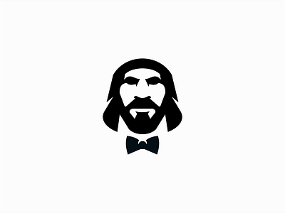 Neanderthal Gentleman bowtie branding design face gentleman graphic identity illustration logo mark modern neanderthal original portrait premium primitive sale symbol unique vector