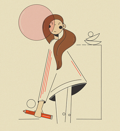 Dreamer artlines character characterdesign cute design girl illustration lines woman