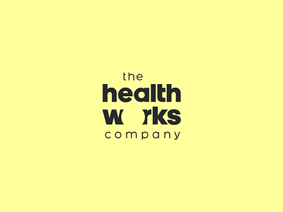 The Health Works Company deinze gent health healthy huise lettering logo logodesign logos o type work works yellow yellow logo yellowblack yellows